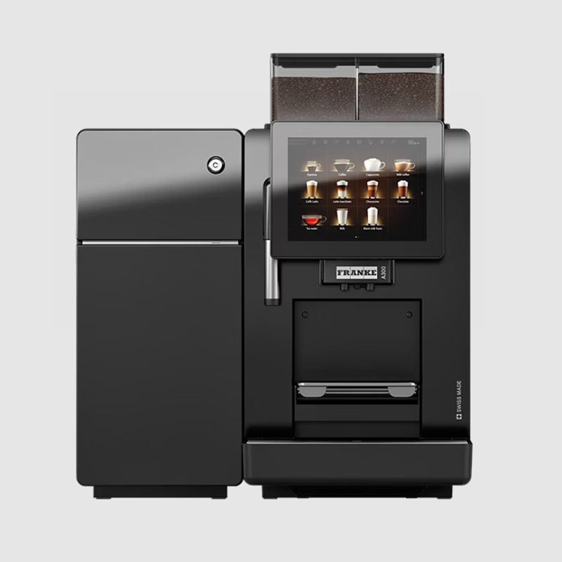 Commercial-grade coffee machine, dual hopper